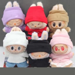 for 15/17cm Ropa Labubu Doll Clothes Match Knitted Hat Sweater Set T-shirt Dopamine Color Matching Fashion Design