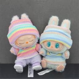 for 15/17cm Ropa Labubu Doll Clothes Match Knitted Hat Sweater Set T-shirt Dopamine Color Matching Fashion Design