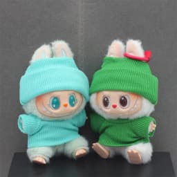 for 15/17cm Ropa Labubu Doll Clothes Match Knitted Hat Sweater Set T-shirt Dopamine Color Matching Fashion Design