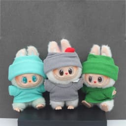 for 15/17cm Ropa Labubu Doll Clothes Match Knitted Hat Sweater Set T-shirt Dopamine Color Matching Fashion Design