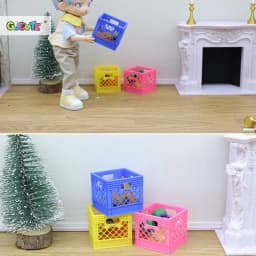 1:12 Dollhouse Miniature Beer Frame Model Simulation Drink Food Storage Basket Model Kitchen Decor Toy Doll House Accessories