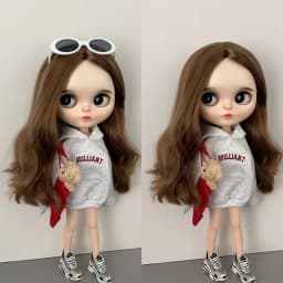 DLBell Blyth Clothes Trendy Grey Hoodie Letter Print Streetwear Casual Pullover Sweatshirt for Blyth OB24 Azone Pullip 1/6 Dolls