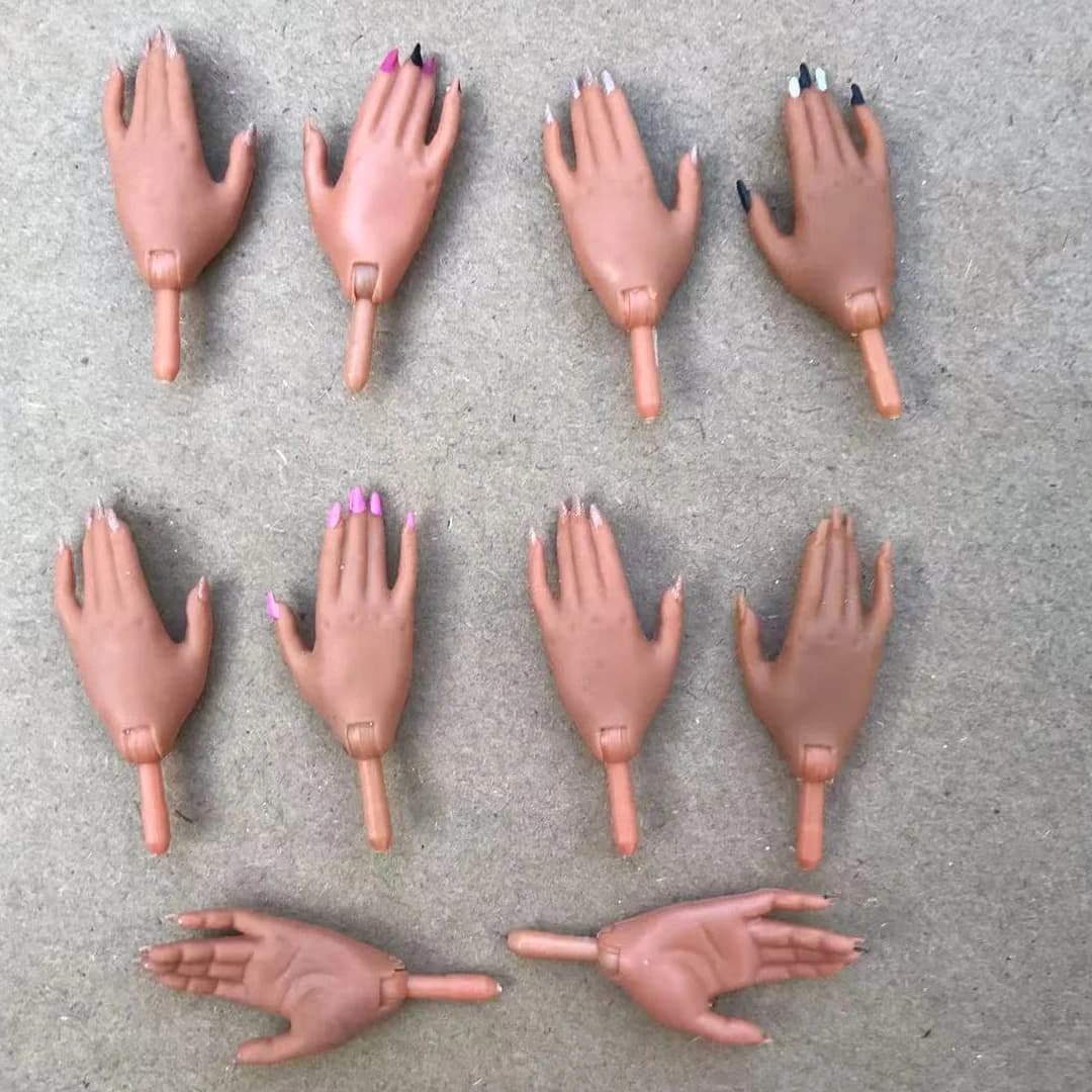 Rainbow Doll Replacement Hands White Brown Black Skin Doll Parts Original Doll Decors 1/6 Doll Hands Shoes Boots Clothes