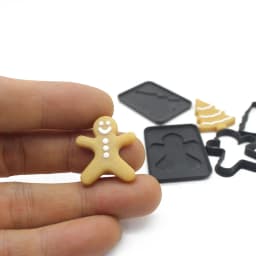3PCS 1/12 Scale Miniature Human Gingerbread Man Christmas Baking Dollhouse Mini Cookie Mold Pretend Kitchen Food Toy