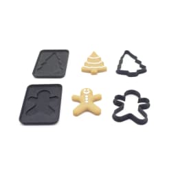3PCS 1/12 Scale Miniature Human Gingerbread Man Christmas Baking Dollhouse Mini Cookie Mold Pretend Kitchen Food Toy