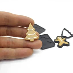 3PCS 1/12 Scale Miniature Human Gingerbread Man Christmas Baking Dollhouse Mini Cookie Mold Pretend Kitchen Food Toy