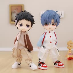 OB11 Baby Clothes Baseball Uniform Letter Overalls Suit Coat Fashion Pants For Obitsu11 YMY Body 1/12 BJD Doll
