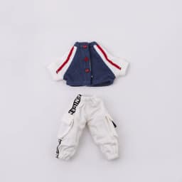 OB11 Baby Clothes Baseball Uniform Letter Overalls Suit Coat Fashion Pants For Obitsu11 YMY Body 1/12 BJD Doll