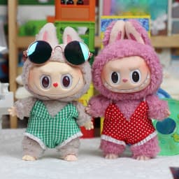 For 15/17cm Labubu Doll Summer Bikini Set Sunglasses Fashion swimsuit Swimming Accessories for 3.0 Big Into Energy Ropa Labubu