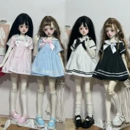 Handmake Doll Sailor Suit Mini Fashion Doll College Dress DIY Accessories Princess Long Skirt for 1/4 1/6 BJD 30/45cm Dolls