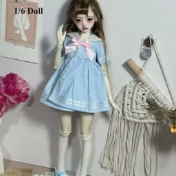 Handmake Doll Sailor Suit Mini Fashion Doll College Dress DIY Accessories Princess Long Skirt for 1/4 1/6 BJD 30/45cm Dolls