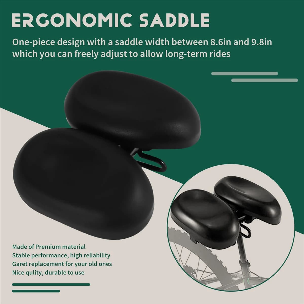 GZMO New Noseless Bicycle Seat Comfortable Bicycle Seat for Men Women Ergonomic Soft Double Pad Saddle Cushion