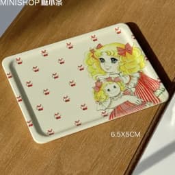 Miniature Retro Furniture Ornaments Mini Speaker Mug Hand-painted Flower Plate Mirror Blythe Doll Afternoon Tea Shooting Props