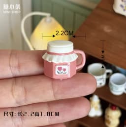 Miniature Retro Furniture Ornaments Mini Speaker Mug Hand-painted Flower Plate Mirror Blythe Doll Afternoon Tea Shooting Props