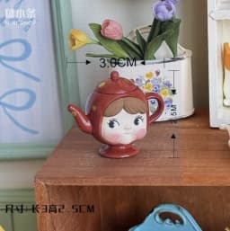 Miniature Retro Furniture Ornaments Mini Speaker Mug Hand-painted Flower Plate Mirror Blythe Doll Afternoon Tea Shooting Props