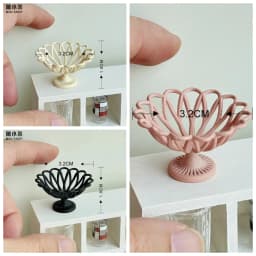 Miniature Retro Furniture Ornaments Mini Speaker Mug Hand-painted Flower Plate Mirror Blythe Doll Afternoon Tea Shooting Props