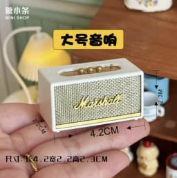 Miniature Retro Furniture Ornaments Mini Speaker Mug Hand-painted Flower Plate Mirror Blythe Doll Afternoon Tea Shooting Props