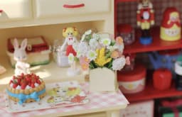 Miniature Retro Furniture Ornaments Mini Speaker Mug Hand-painted Flower Plate Mirror Blythe Doll Afternoon Tea Shooting Props