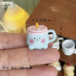 Miniature Retro Furniture Ornaments Mini Speaker Mug Hand-painted Flower Plate Mirror Blythe Doll Afternoon Tea Shooting Props