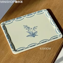 Miniature Retro Furniture Ornaments Mini Speaker Mug Hand-painted Flower Plate Mirror Blythe Doll Afternoon Tea Shooting Props