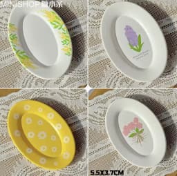 Miniature Retro Furniture Ornaments Mini Speaker Mug Hand-painted Flower Plate Mirror Blythe Doll Afternoon Tea Shooting Props