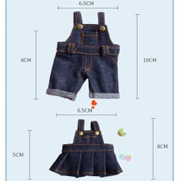 Jeans Doll Skirt Overalls Handmade DIY Bear Doll Overalls Multi-color Clothing Plush Toys For 15cm Cotton Doll Accessories