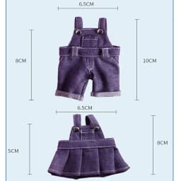 Jeans Doll Skirt Overalls Handmade DIY Bear Doll Overalls Multi-color Clothing Plush Toys For 15cm Cotton Doll Accessories