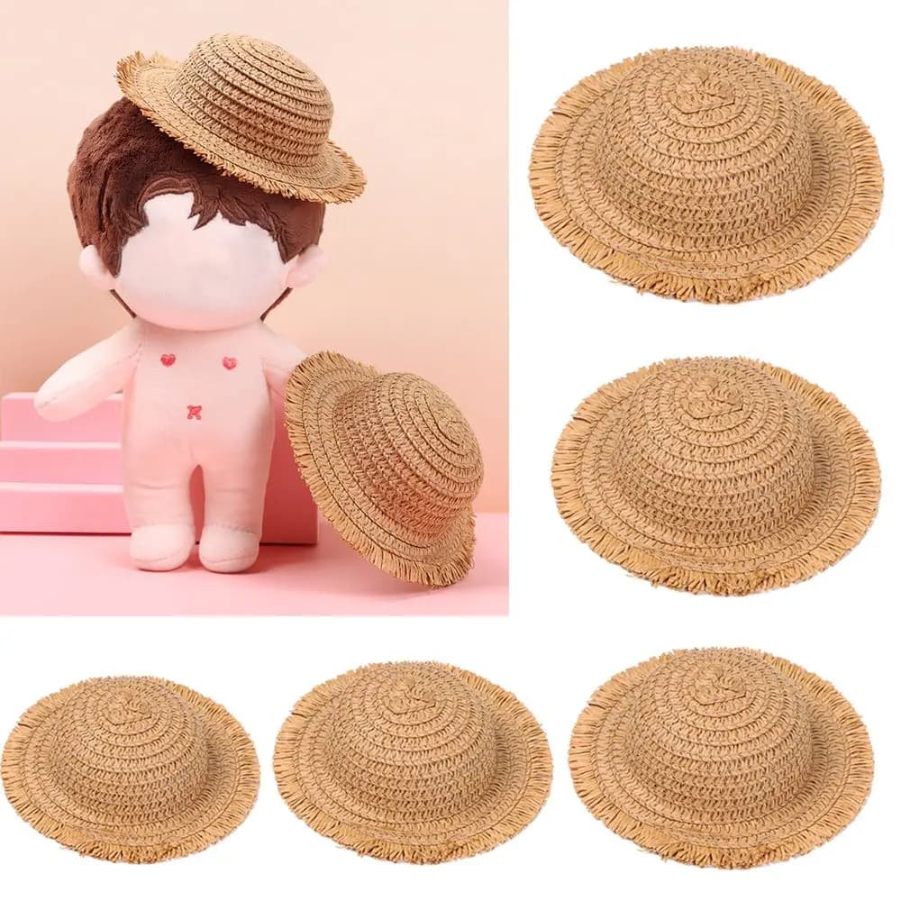 5 Sizes Tassel Hat for 1/81/61/41/3 Doll Doll House Ornament Straw Hat Doll Hat Accessories Hand Weaved Hats