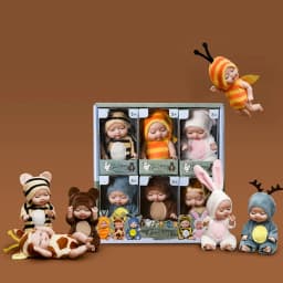 1/6Pcs Reborn Doll Kit Toy Simulation Princess Dolls Toy Mini Cute Sleeping Baby with Clothes Accessories Birthday Gift for Kids