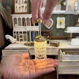 1/12 Scale Miniature Crystal Chandelier For Doll House With LED Lighting Easy Installation Metal Craft Accessory A2UB