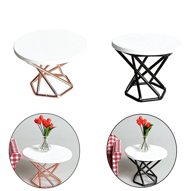 1Pcs 1:6/1:12 Dollhouse Miniature Coffee Table Tea Table Side Table Furniture Home Model Decor Toy Doll House Accessories