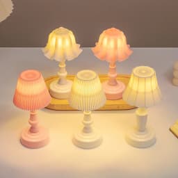 1:12 Dollhouse Miniature Flower Bud Table Lamp Night Light Furniture Home Model Decor Toy Doll House Accessories