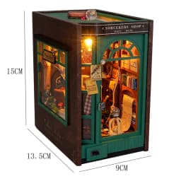 Book Nook Kit DIY Miniature House Wooden Book Shelf Insert Model Dollhouses With Light 3D Puzzle Building Toys Xmas Gifts