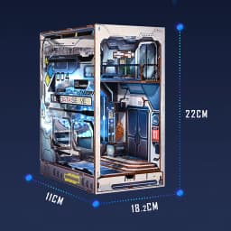 Book Nook Kit DIY Miniature House Wooden Book Shelf Insert Model Dollhouses With Light 3D Puzzle Building Toys Xmas Gifts