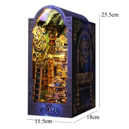 Book Nook Kit DIY Miniature House Wooden Book Shelf Insert Model Dollhouses With Light 3D Puzzle Building Toys Xmas Gifts