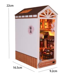 Book Nook Kit DIY Miniature House Wooden Book Shelf Insert Model Dollhouses With Light 3D Puzzle Building Toys Xmas Gifts