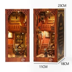 Book Nook Kit DIY Miniature House Wooden Book Shelf Insert Model Dollhouses With Light 3D Puzzle Building Toys Xmas Gifts