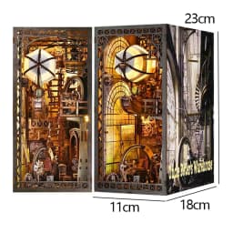 Book Nook Kit DIY Miniature House Wooden Book Shelf Insert Model Dollhouses With Light 3D Puzzle Building Toys Xmas Gifts