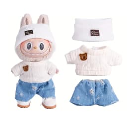 For Labubu Accessories Sitting Party Series Classic Dress Grid For Labubu Outfit Kid Gift Labubu Clothing Labubu Clothes