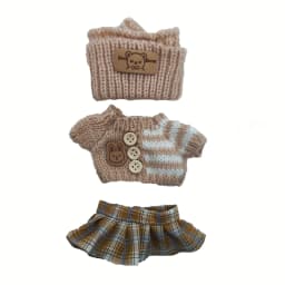 For Labubu Accessories Sitting Party Series Classic Dress Grid For Labubu Outfit Kid Gift Labubu Clothing Labubu Clothes
