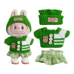 For Labubu Accessories Sitting Party Series Classic Dress Grid For Labubu Outfit Kid Gift Labubu Clothing Labubu Clothes
