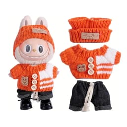 For Labubu Accessories Sitting Party Series Classic Dress Grid For Labubu Outfit Kid Gift Labubu Clothing Labubu Clothes