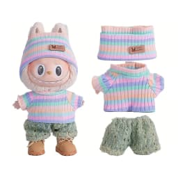 For Labubu Accessories Sitting Party Series Classic Dress Grid For Labubu Outfit Kid Gift Labubu Clothing Labubu Clothes