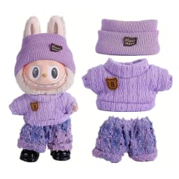 For Labubu Accessories Sitting Party Series Classic Dress Grid For Labubu Outfit Kid Gift Labubu Clothing Labubu Clothes
