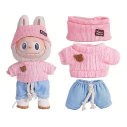 For Labubu Accessories Sitting Party Series Classic Dress Grid For Labubu Outfit Kid Gift Labubu Clothing Labubu Clothes