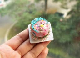 Dollhouse Decoration Miniature Clay Birthday Cake Bjd Doll Diy Custom Birthday Party Decoration Mini Sweets for Dolls Blythe Toy