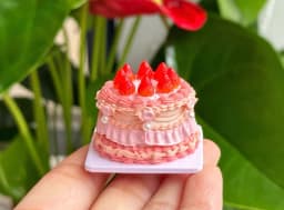 Dollhouse Decoration Miniature Clay Birthday Cake Bjd Doll Diy Custom Birthday Party Decoration Mini Sweets for Dolls Blythe Toy