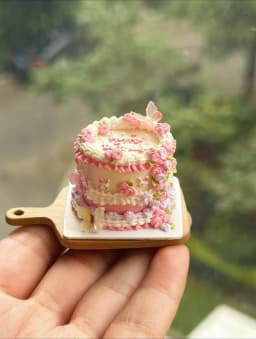 Dollhouse Decoration Miniature Clay Birthday Cake Bjd Doll Diy Custom Birthday Party Decoration Mini Sweets for Dolls Blythe Toy