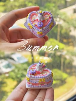 Dollhouse Decoration Miniature Clay Birthday Cake Bjd Doll Diy Custom Birthday Party Decoration Mini Sweets for Dolls Blythe Toy