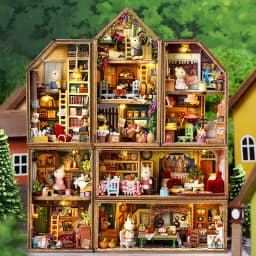 MINI DIY Doll House Miniature 3D Puzzle Wooden DollHouses Handmade Assembly Models Toys For Xmas Birthday Gifts